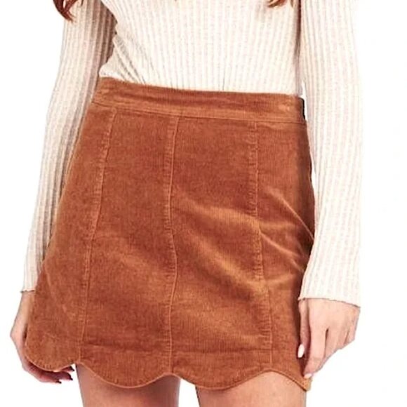 Altar'd State Dresses & Skirts - Altar’d State Sophia Brown Corduroy Skirt Size Small